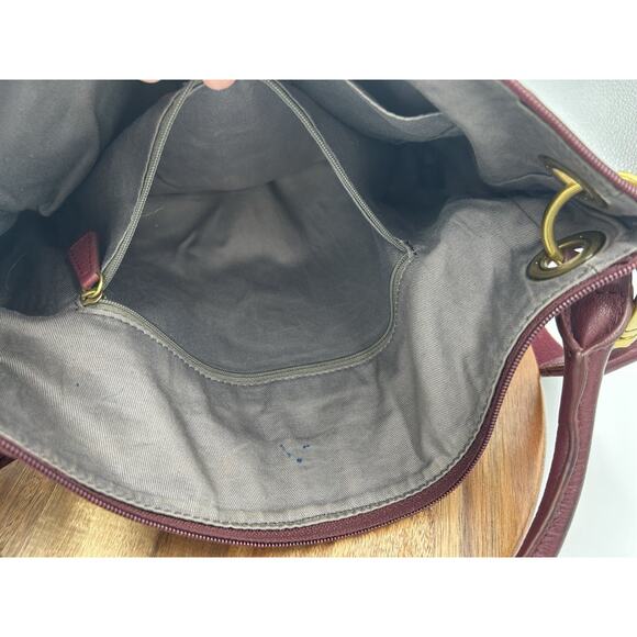 Fossil Handbag Purse Purple Pebble Leather Crossbody Or Shoulder Zip Boho Chic - Picture 13 of 16